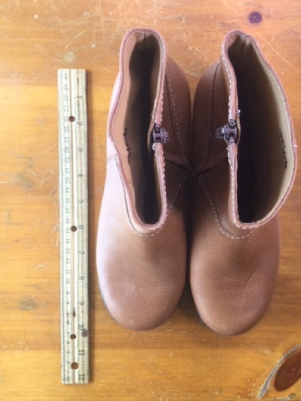 Nurture Leather Ankle Booties Cognac Brown Comfort Boots 7M